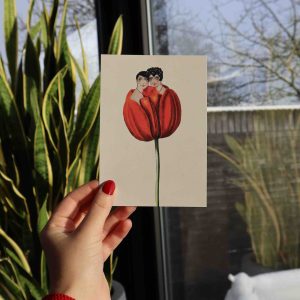 Kaart: Twee vrouwen in een tulp